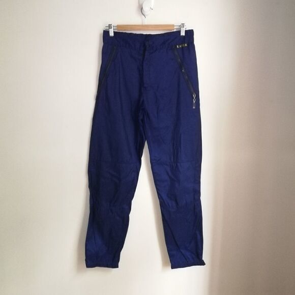 𝅺KANUK Cobalt Blue Waterproof Tapered Rain Pants Size Medium - Picture 2 of 15